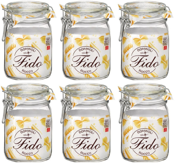 Tarros Weck Bormioli Rocco Fido 11 x 11 cm / 1 litro - 6 unidades