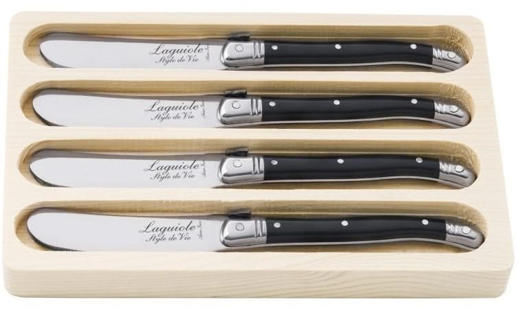 Laguiole Style de Vie Butter Knives Black - 4 pieces