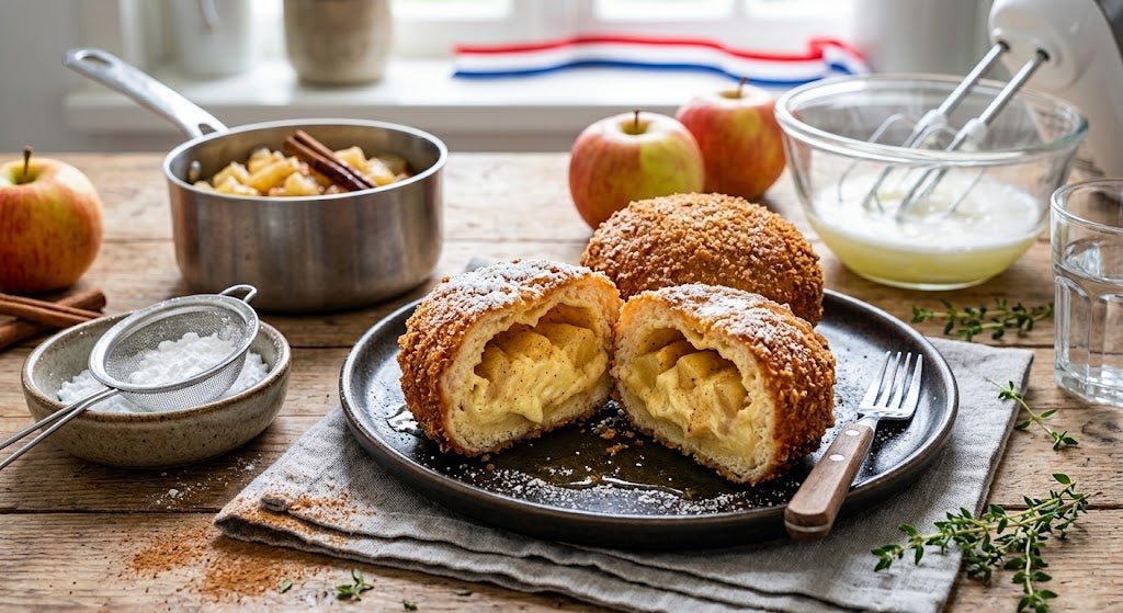 Light, warm and crispy on the outside — apple at its best.