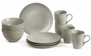 Broste Copenhagen Juego de desayuno Nordic Marsh 12 piezas / 4 personas - 4 platos para desayuno, 4 cuencos y 4 tazas