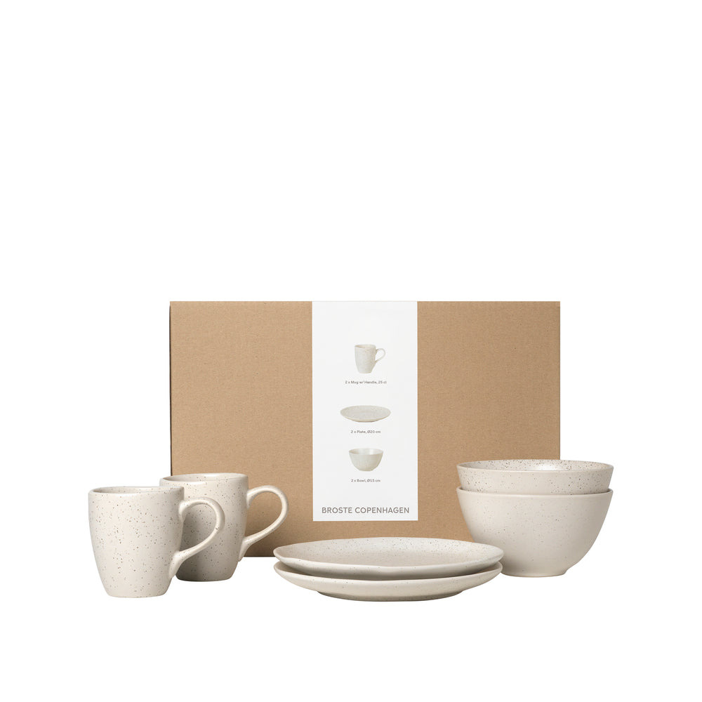 Broste Copenhagen Breakfast set Nordic Vanilla 6-piece / 2 persons - 2 breakfast plates, 2 bowls and 2 cups