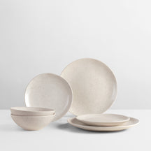 Broste Copenhagen Dinnerware Set Nordic Vanilla 6-piece / 2 persons - 2 dinner plates, 2 breakfast plates and 2 bowls