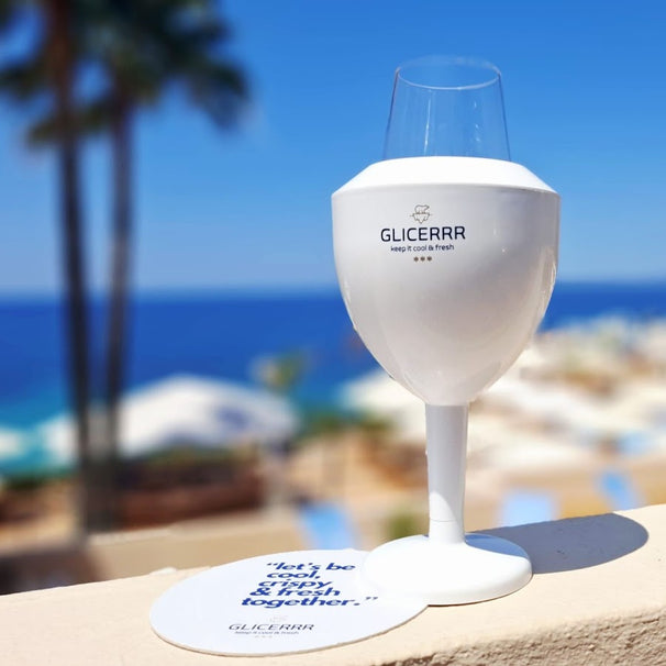 Set enfriador y soporte para copas de vino GLICERRR + copa - 2 unidades