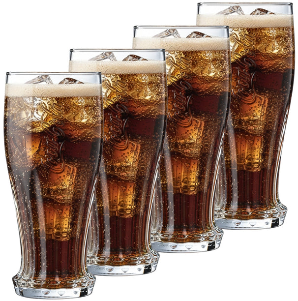 Vasos Coca Cola - Vasos longdrink - Vasos para refrescos - Tapa crown cap - 350 ml - 4 unidades