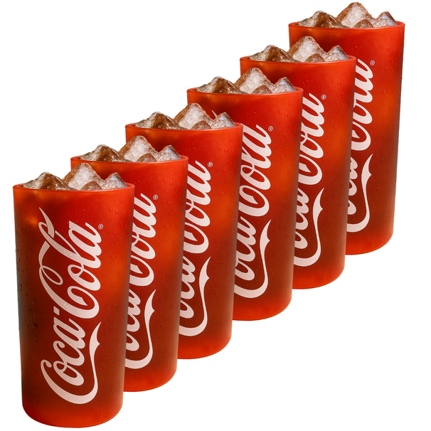 Vasos Coca Cola - Vasos longdrink - Vasos para refrescos - Frozen - Rojo 270 ml - 6 unidades