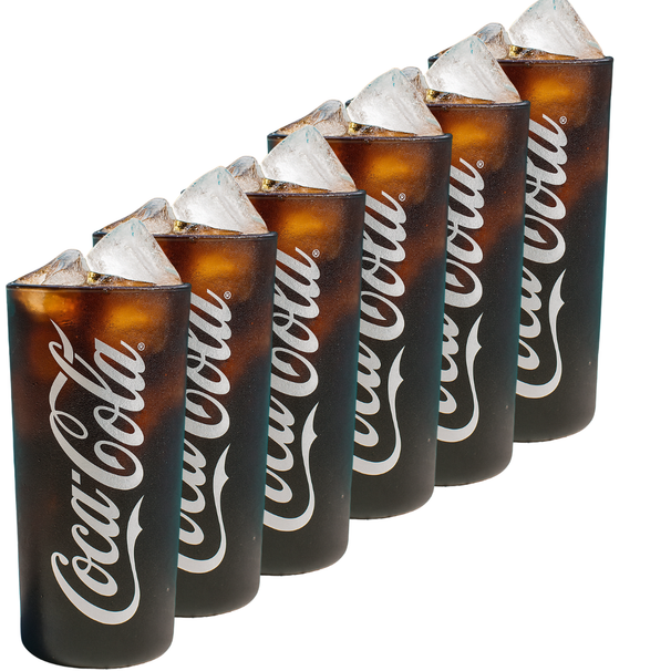 Vasos Coca Cola - Vasos longdrink - Vasos para refrescos - Frozen - Negro 270 ml - 6 unidades