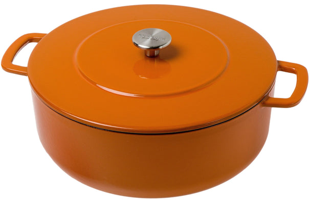 Combekk Casserole Cast Iron Orange ø 28 cm / 5.3 Litres - enamelled non-stick coating