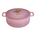 Combekk Olla de Hierro Fundido con Tapa Rosa ø 24 cm / 3.8 Litros - Capa antiadherente esmaltada
