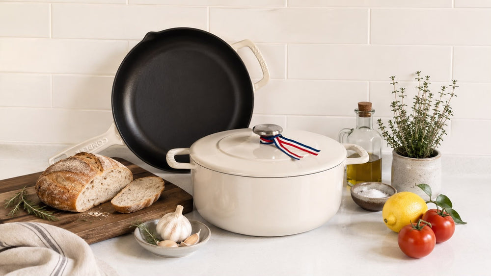 Combekk Braadpan met deksel Gietijzer Sand ø 24 cm / 3.8 Liter - sfeerbeeld 7