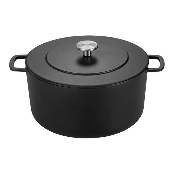 Combekk Olla de hierro fundido con tapa Negra ø 32 cm / 12 Litros - revestimiento antiadherente esmaltado
