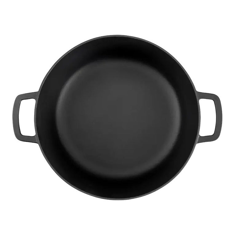 Combekk Braadpan met deksel Gietijzer Zwart ø 32 cm / 12 Liter - binnenkant
