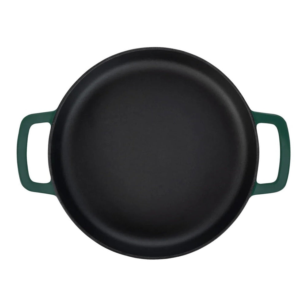 Combekk Pannenset Gietijzer Holly Green 4-delig - Koekenpan met 2 grepen ø 24 cm - binnenkant