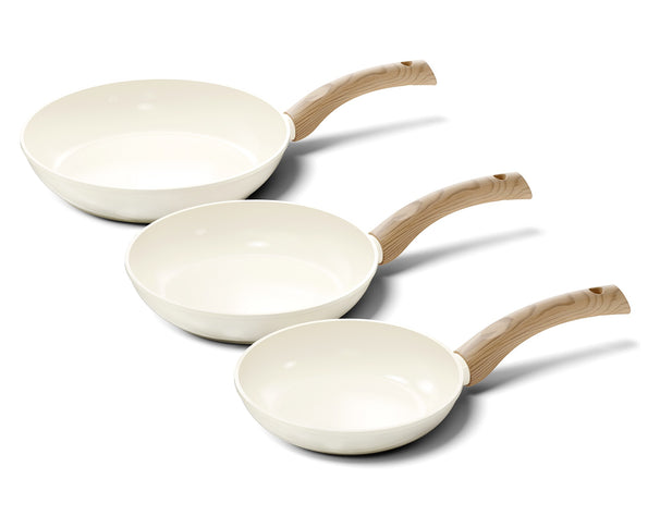 CP Frying Pan Set Go Ivory Cream 3-piece - ø 20, 24 & 28 cm - ceramic non-stick coating
