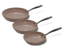 CP Set de Sartenes Taupe of Mind 3 piezas - ø 20, 24 & 28 cm - revestimiento antiadherente cerámico