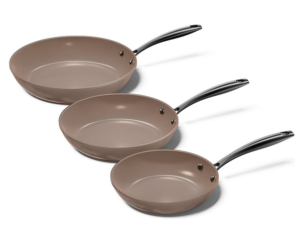 CP Frying Pan Set Taupe of Mind 3-piece - ø 20, 24 & 28 cm - ceramic non-stick coating