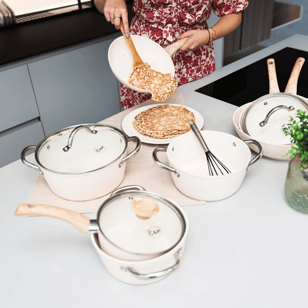 CP Cookware Set Go Ivory Cream 9-piece - ceramic non-stick coating