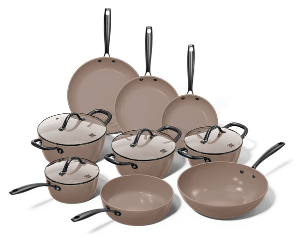 CP Set de Sartenes Taupe of Mind 9 piezas - revestimiento antiadherente cerámico