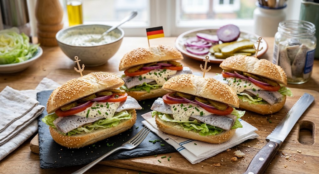 The classic North German fish sandwich, simply homemade