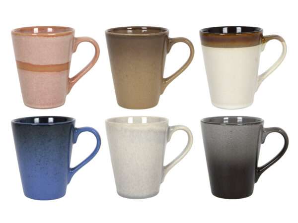 Tazas de capuchino Studio Tavola - Tazas de café con asa - Earth - 310 ml - 6 piezas