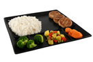 Cookinglife Fondue plates / Gourmet plates / Barbecue plates - 5 compartments - Black - 24 x 24 cm - 4 pieces