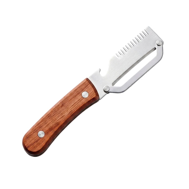 Cookinglife Peeler & Julienne Cutter - Wood - Multifunctional 3-in-1