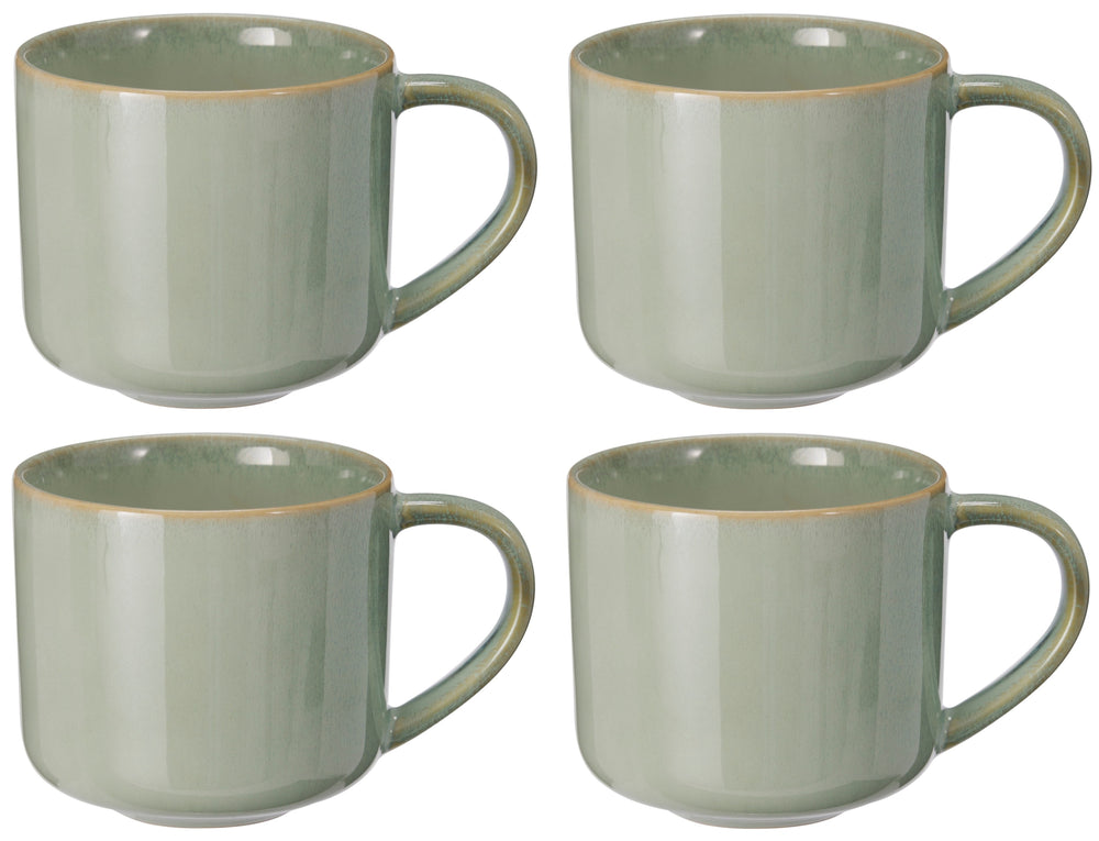 Cookinglife Coffee Mugs Serene Green 330 ml - Pottery - 4 pieces
