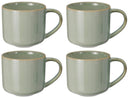 Tazas de Café Serene Green 330 ml Cookinglife - Cerámica - 4 piezas