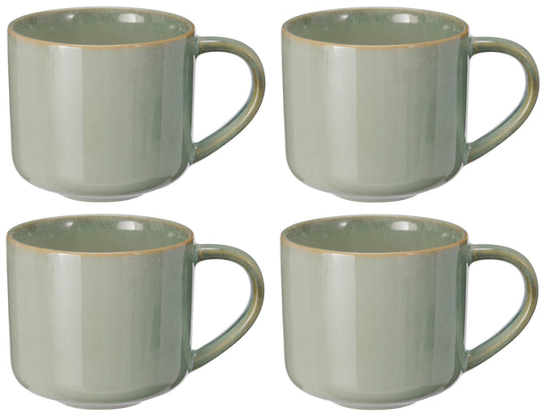 Cookinglife Coffee Mugs Serene Green 330 ml - Pottery - 4 pieces
