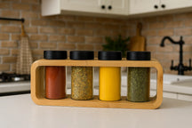 Cookinglife Estante para especias de bambú 4 piezas