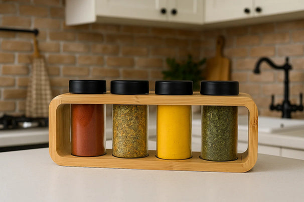 Cookinglife Estante para especias de bambú 4 piezas