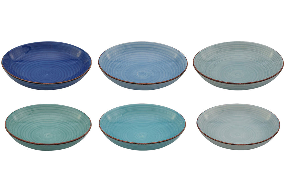 Cookinglife Pasta Plates Delice Blue ø 23 cm - 6 pieces