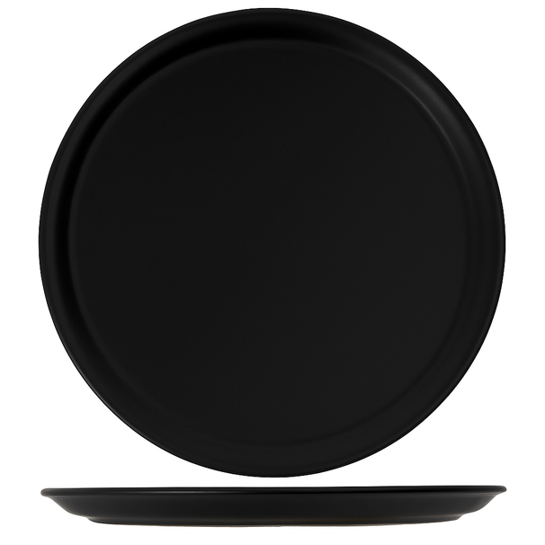 Cookinglife Platos para pizza de cerámica negro Ø 30 cm - Set de 4 Apto para lavavajillas