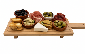 Cookinglife Tabla para servir / tabla de tapas con patas - L - Bambú - 58 x 19 cm