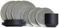 Cookinglife Dinnerware Set Nola Warm Grey - 18 pieces / 6 people - 6 dinner plates, 6 side plates, and 6 bowls