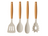 Cookinglife Cookware set - Cookware set - wood beige 4 pieces - Slotted spatula, serving spoon, salad spoon & spaghetti spoon