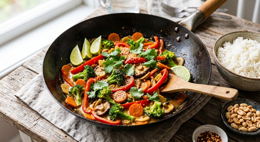 Quick, colorful and bursting with flavor from the wok.