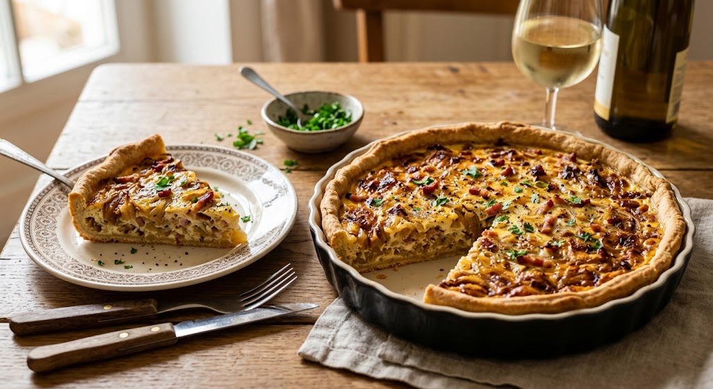 The savory onion tart from Alsace you'll want to bake right away