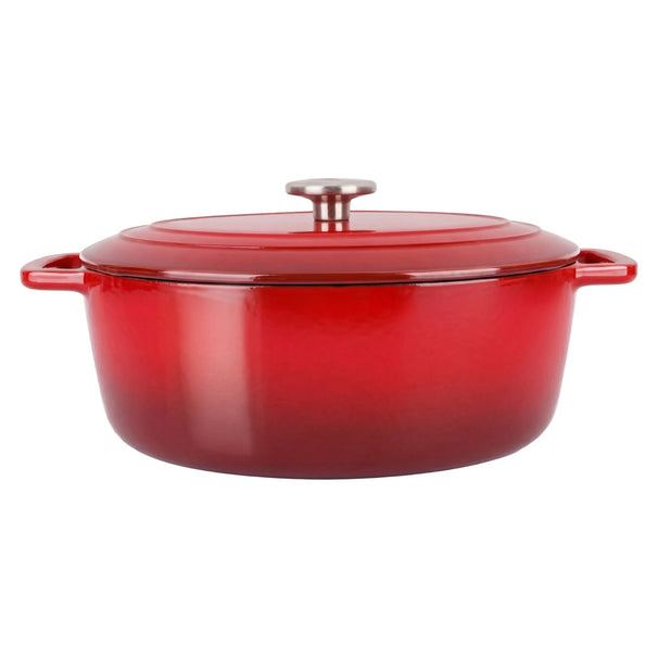 Cosy & Trendy Casserole Fontestic Cast Iron Traditional Red Oval - 31 x 24 cm -. Enamelled