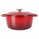 Olla para asar con tapa Fontestic de hierro fundido rojo tradicional Ø 24 cm / 4.6 litros - capa antiadherente esmaltada