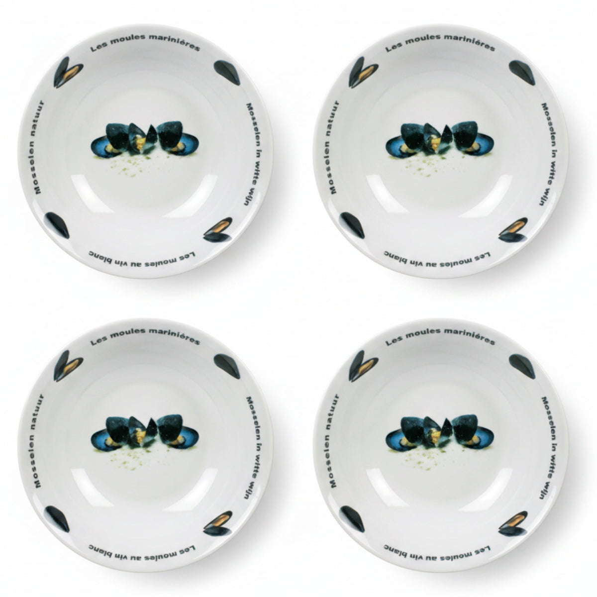 Cosy & Trendy Deep Plate / Mussel Plate Deco ø 23 cm - 4 Pieces