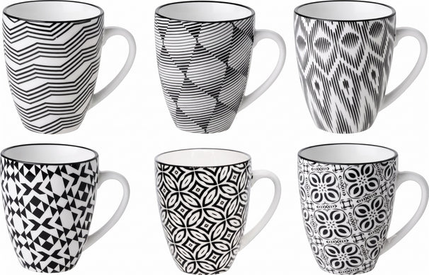 Cosy & Trendy Tazas de café / Tazas Senseo - Nikko Black 190 ml - 6 piezas