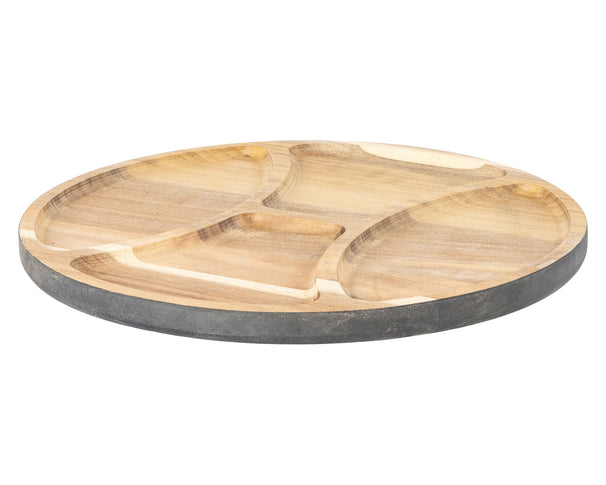 Cosy & Trendy Divided Serving Platter with 4 Compartments - Acacia Wood - ø 29.5 cm