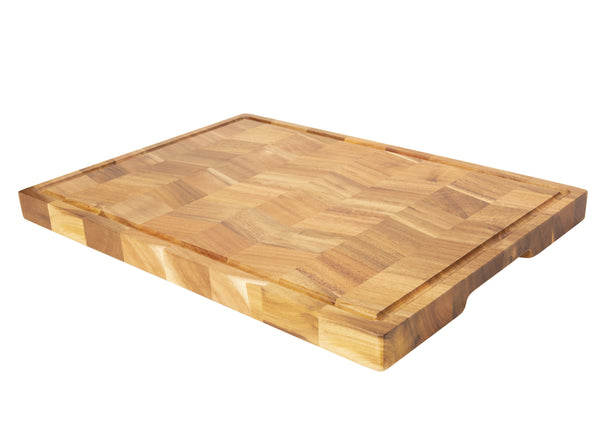 Cosy & Trendy Wooden Cutting Board with Juice Groove - Acacia End Grain - 46 x 33 cm