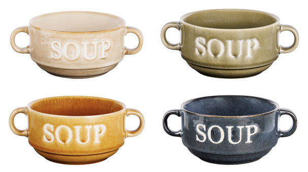 Cosy & Trendy Soup Bowls Soup Multicolor ø 12 cm / 450 ml - 4 pieces