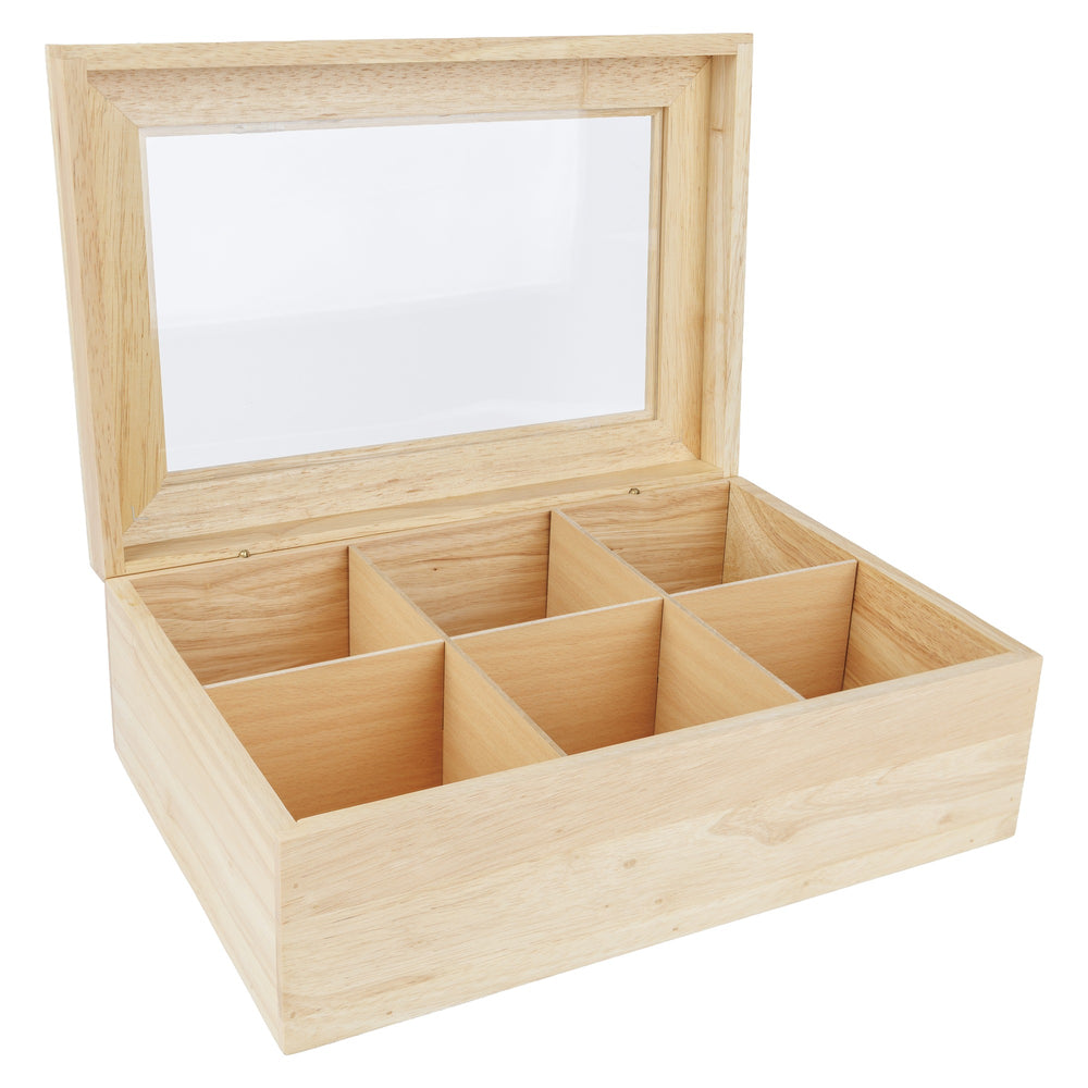 Cosy & Trendy Theedoos - Theekist - Hout - 6 vakken - 34 x 23 x 12 cm - aanzicht 3