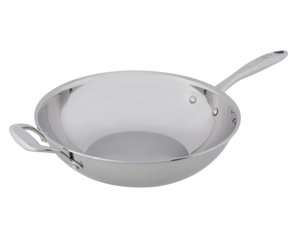 Cosy & Trendy Wok Pan Classic Stainless Steel ø 30 cm - suitable for all heat sources - without non-stick coating