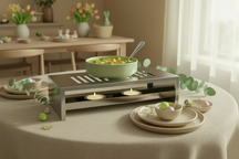 Cosy & Trendy Warming Plate - Plate Warmer with 2 Tea Light Holders - Stainless Steel - 26.4 x 14.9 x 7 cm