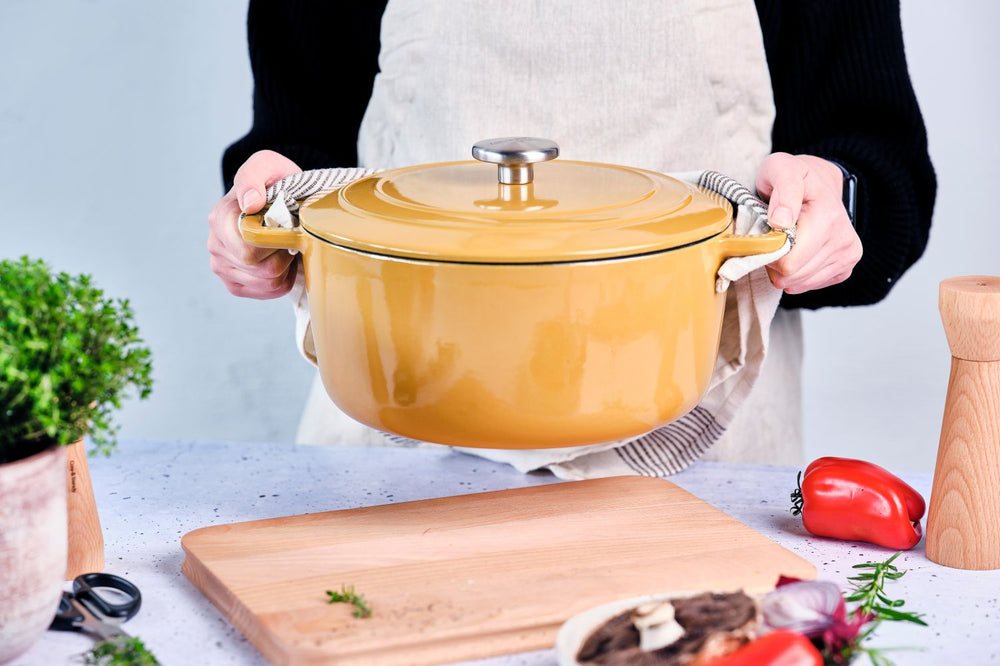 Cosy & Trendy Casserole Fontestic Cast Iron Amber Gold Ø 28 cm / 6.8 Liter - Enamelled