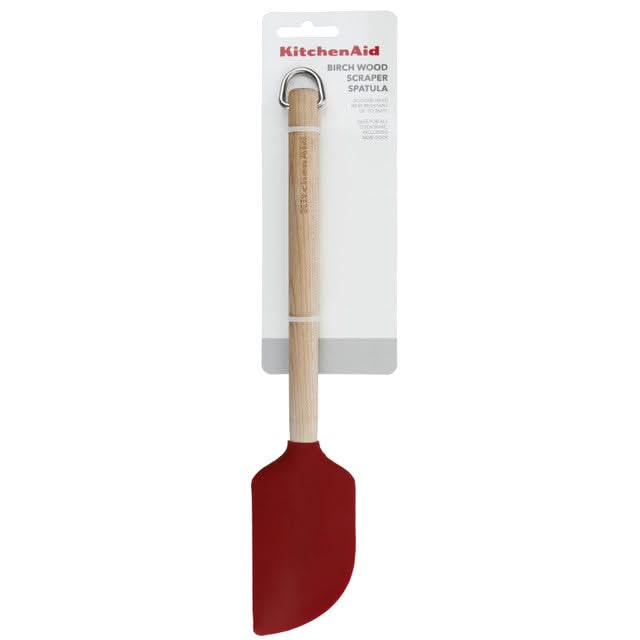 KitchenAid Spatula Core Birchwood Empire Red Silicone 32cm - Scraper Nonstick safe