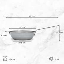De Buyer Sartén para Saltear / Sauteuse Mineral B - ø 32 cm / 5.5 litros - sin revestimiento antiadherente